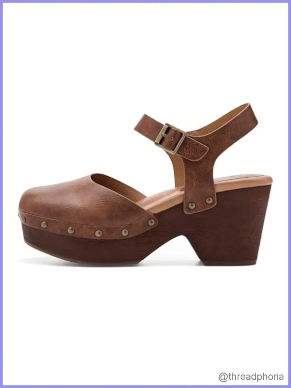 KORKS Women's Lapra Block Heel Ankle Strap Platform Sandal Vegan Leather
